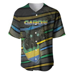 Personalized Gabon Baseball Jersey Panther Strike Striped Style