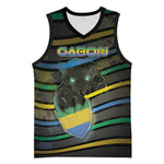 Personalized Gabon Basketball Jersey Panther Strike Striped Style
