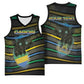 Personalized Gabon Basketball Jersey Panther Strike Striped Style
