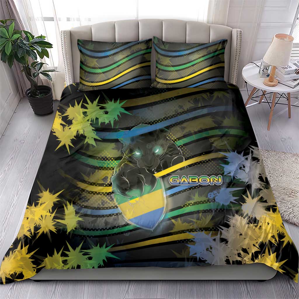 Gabon Bedding Set Panther Strike Striped Style
