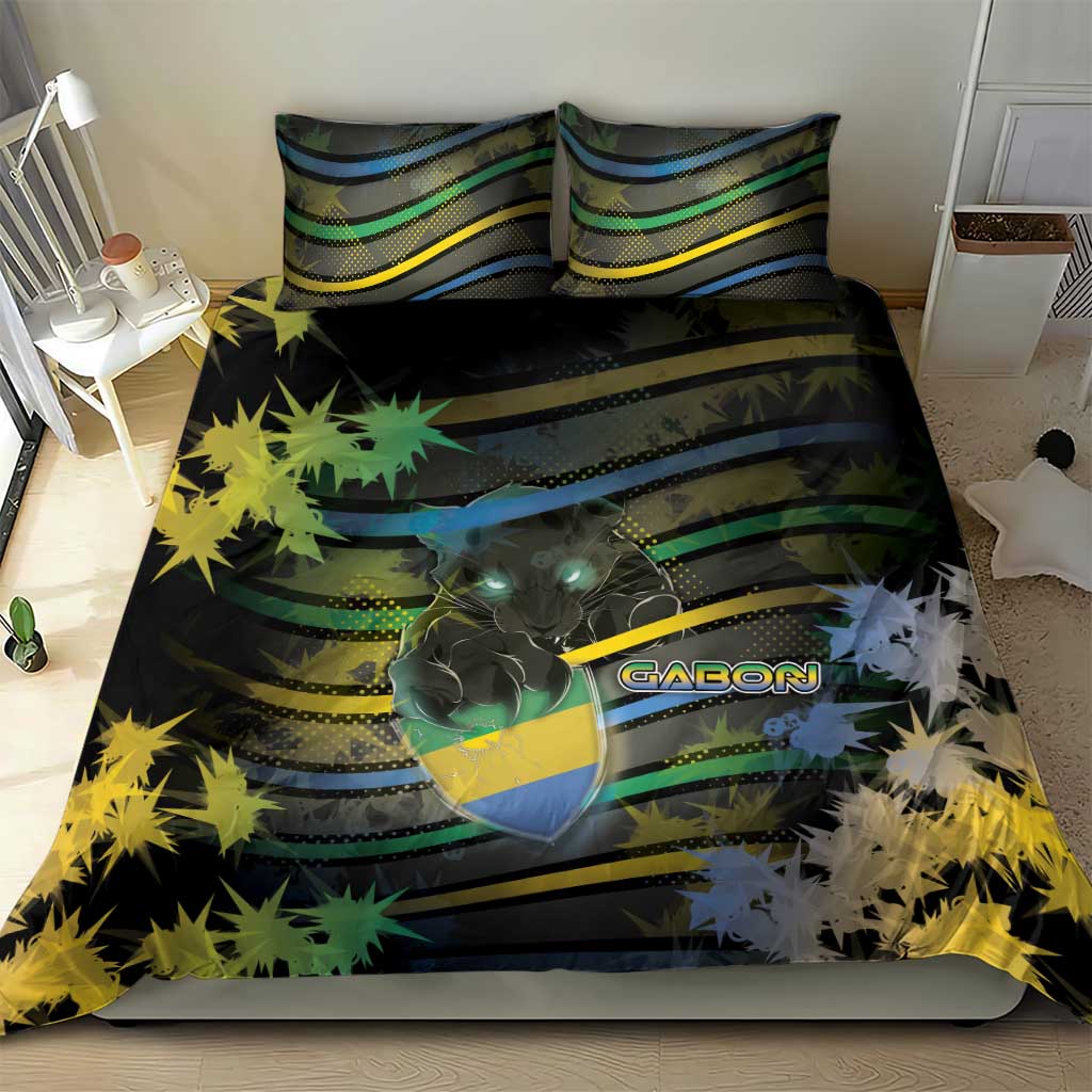 Gabon Bedding Set Panther Strike Striped Style