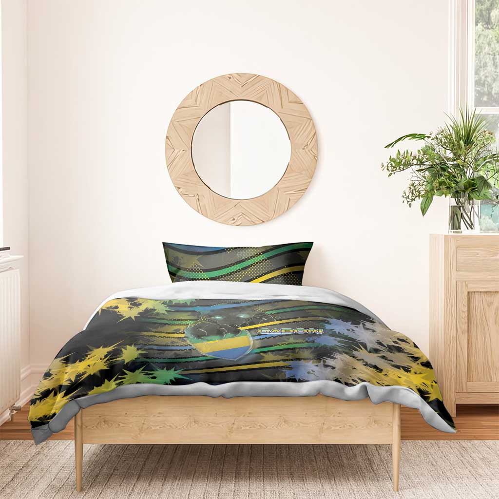 Gabon Bedding Set Panther Strike Striped Style