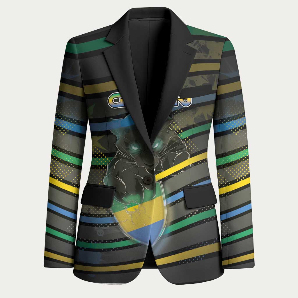 Personalized Gabon Blazer Panther Strike Striped Style