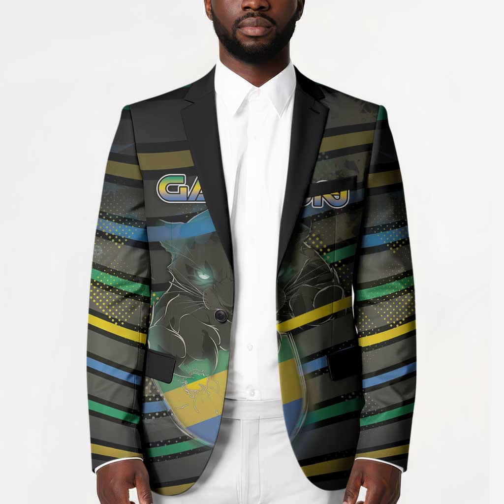 Personalized Gabon Blazer Panther Strike Striped Style