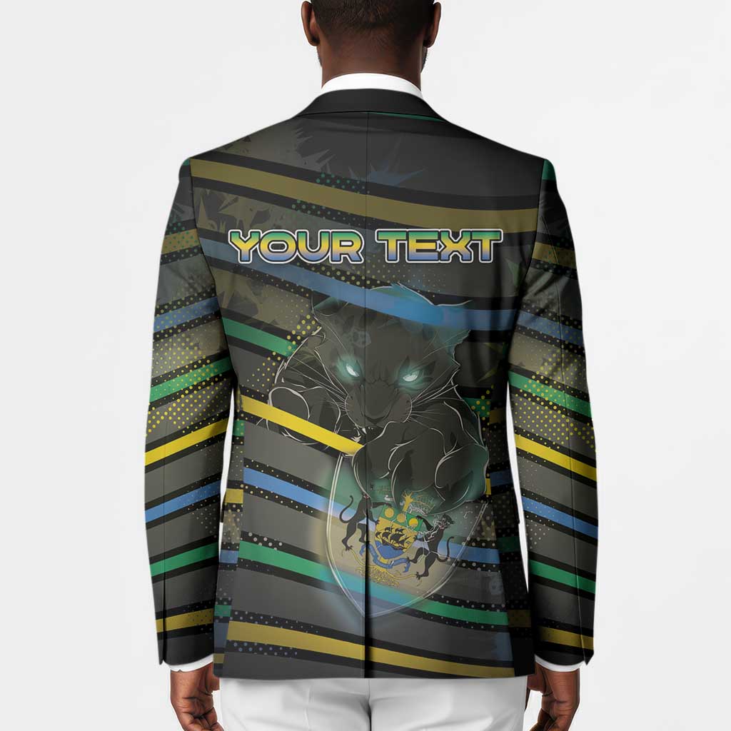 Personalized Gabon Blazer Panther Strike Striped Style