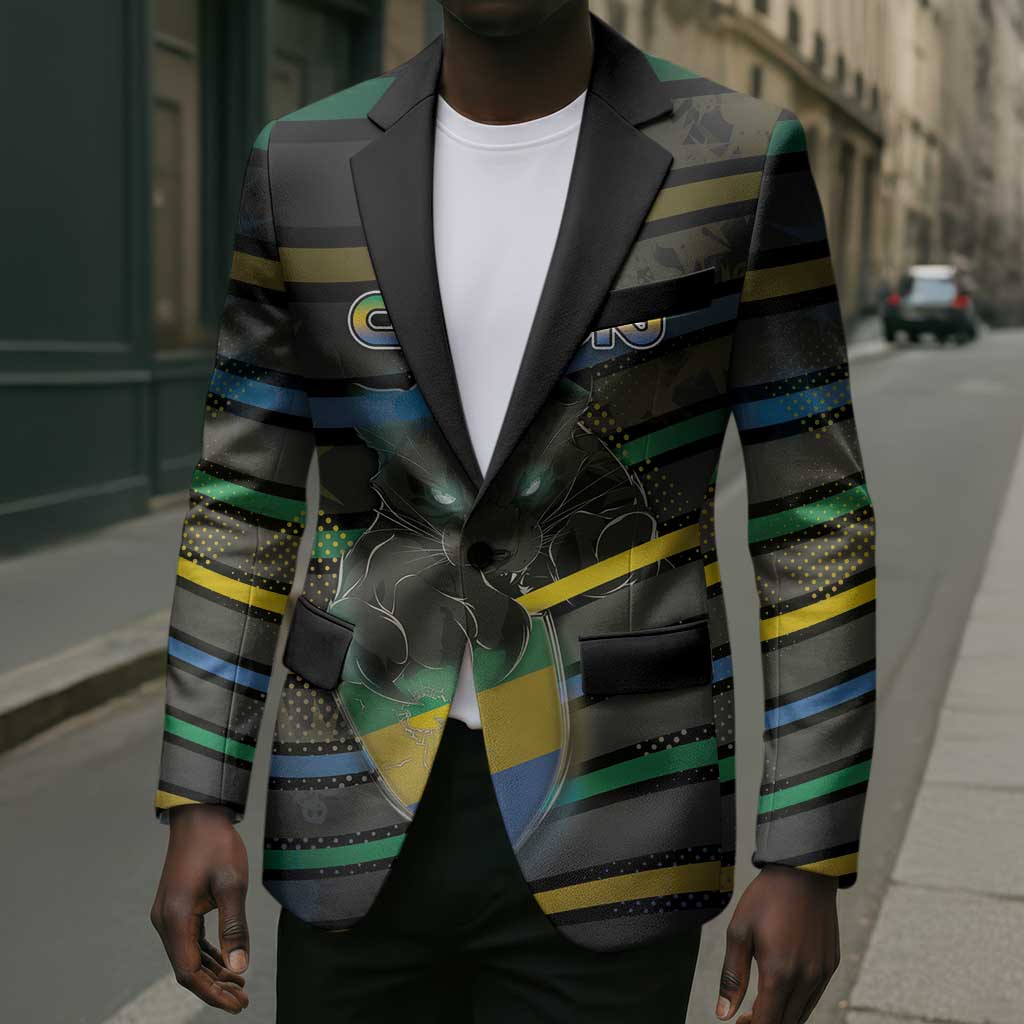 Personalized Gabon Blazer Panther Strike Striped Style