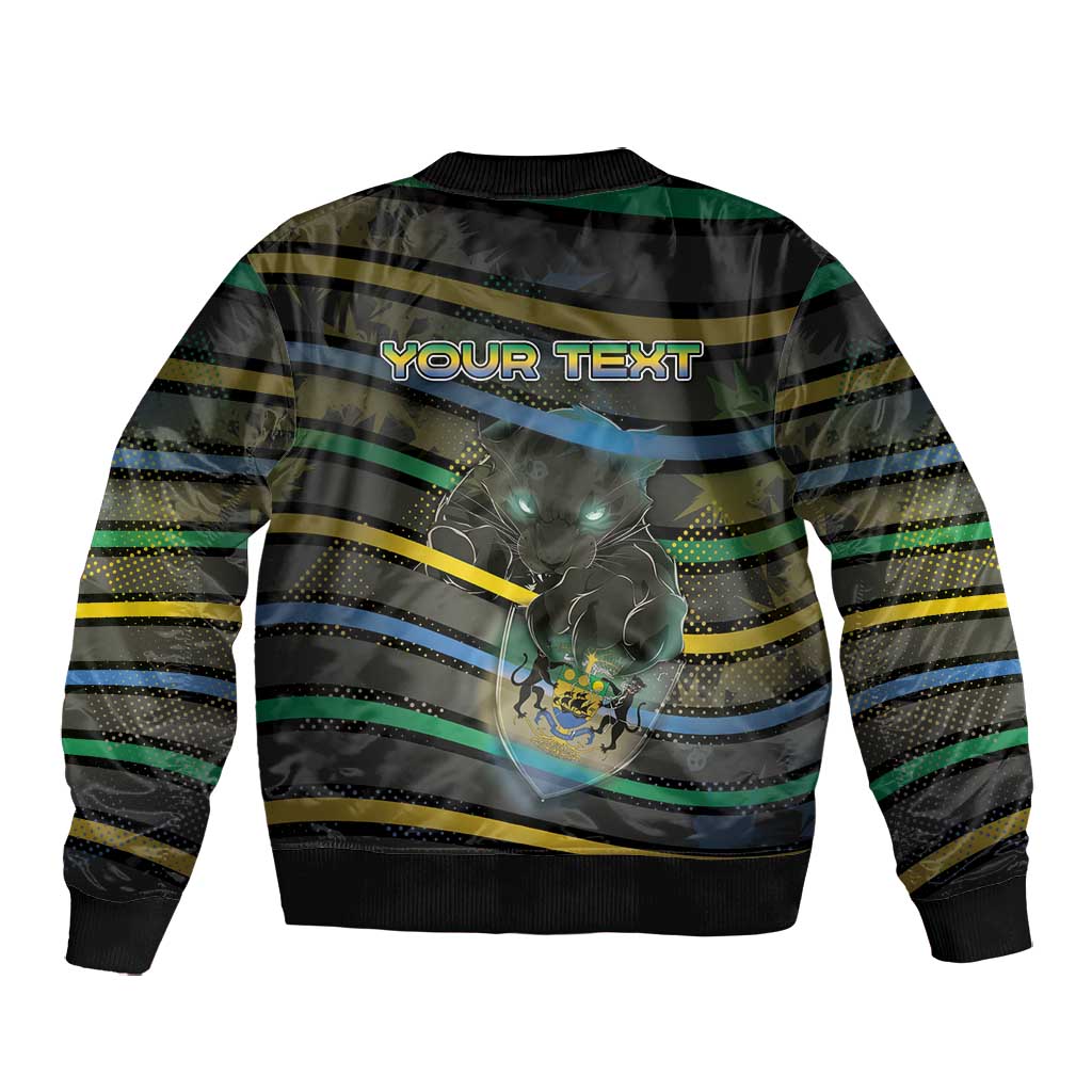 Personalized Gabon Bomber Jacket Panther Strike Striped Style
