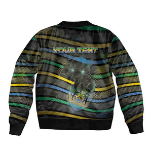 Personalized Gabon Bomber Jacket Panther Strike Striped Style