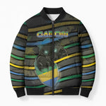 Personalized Gabon Bomber Puffer Jacket Panther Strike Striped Style