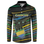 Personalized Gabon Button Sweatshirt Panther Strike Striped Style