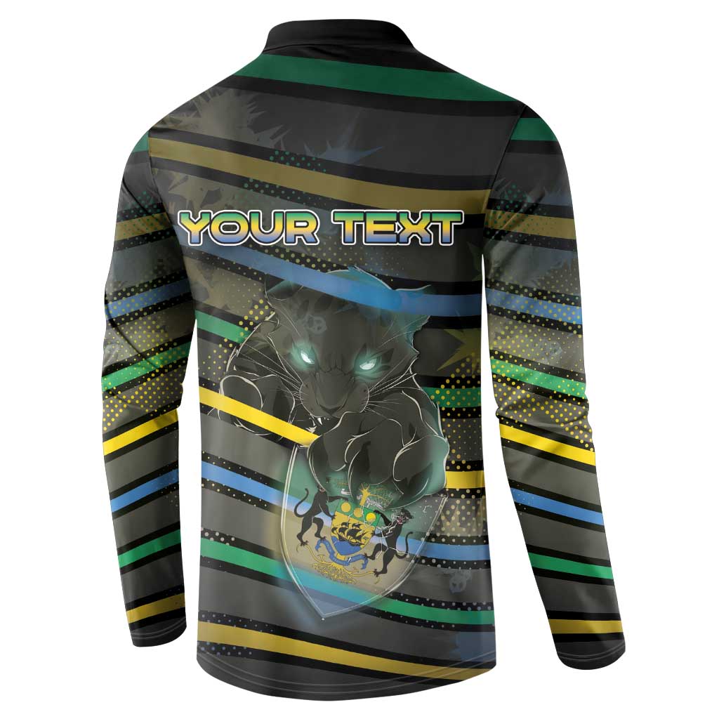 Personalized Gabon Button Sweatshirt Panther Strike Striped Style