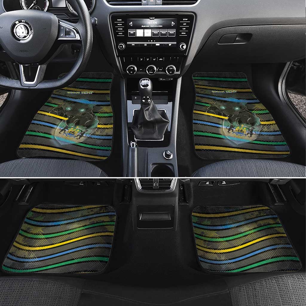 Personalized Gabon Car Mats Panther Strike Striped Style