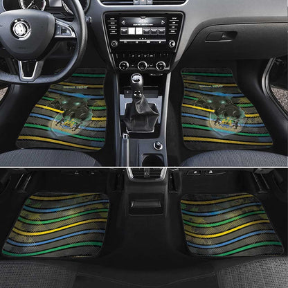 Personalized Gabon Car Mats Panther Strike Striped Style