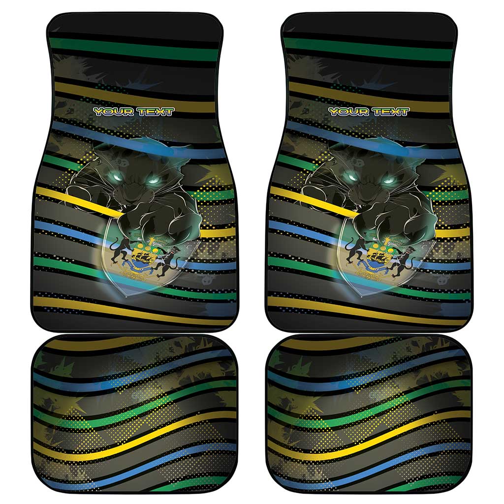 Personalized Gabon Car Mats Panther Strike Striped Style