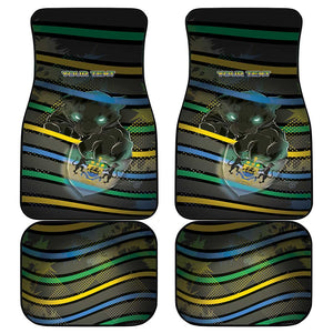 Personalized Gabon Car Mats Panther Strike Striped Style