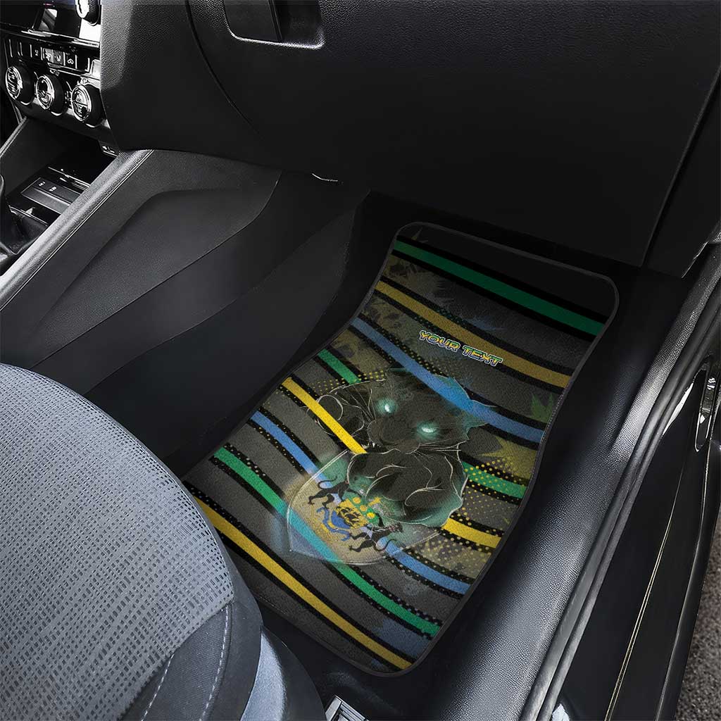 Personalized Gabon Car Mats Panther Strike Striped Style
