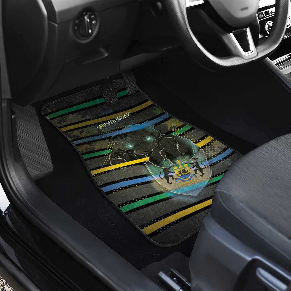 Personalized Gabon Car Mats Panther Strike Striped Style