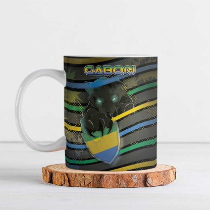 Personalized Gabon Ceramic Mug Panther Strike Striped Style