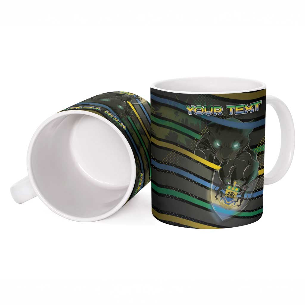 Personalized Gabon Ceramic Mug Panther Strike Striped Style
