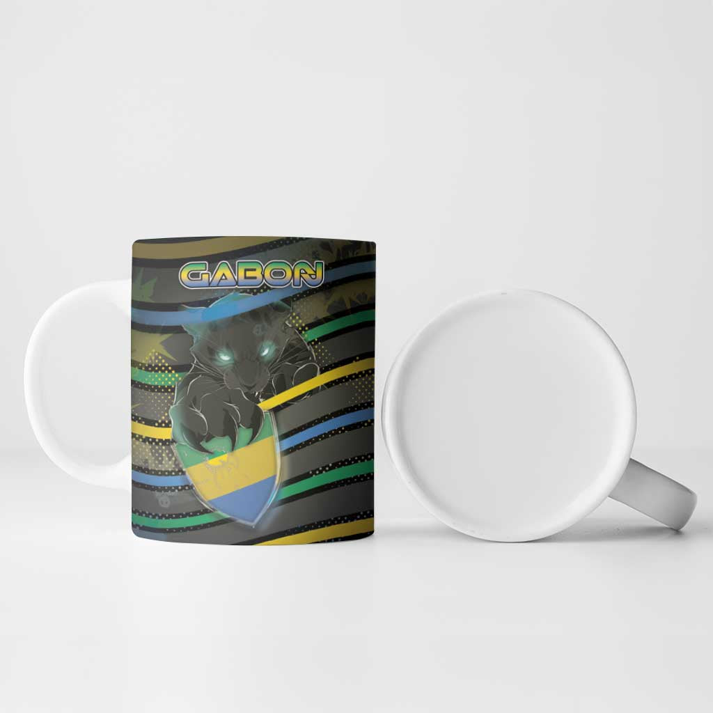 Personalized Gabon Ceramic Mug Panther Strike Striped Style