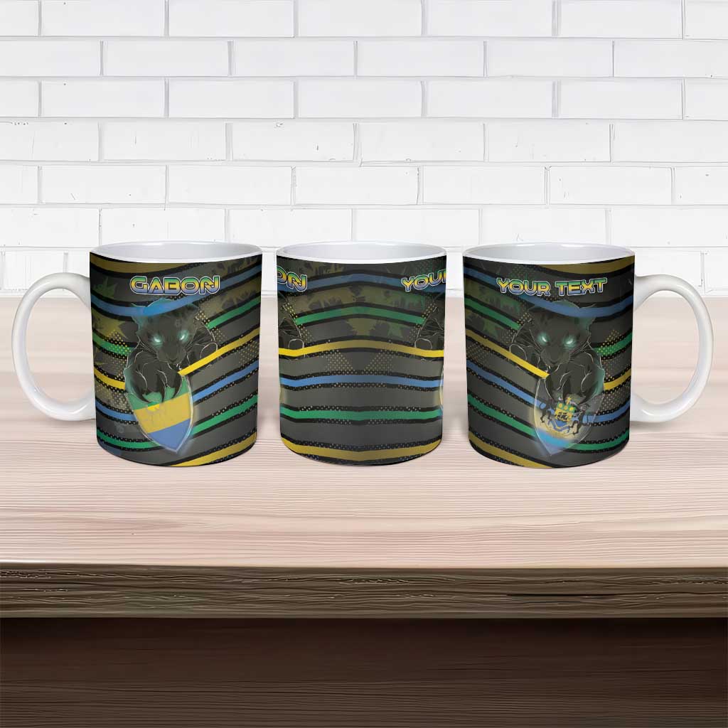 Personalized Gabon Ceramic Mug Panther Strike Striped Style