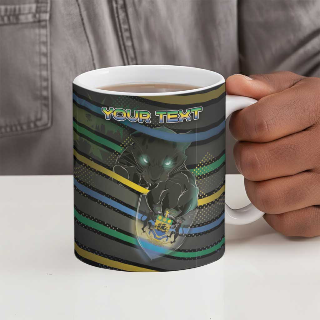 Personalized Gabon Ceramic Mug Panther Strike Striped Style