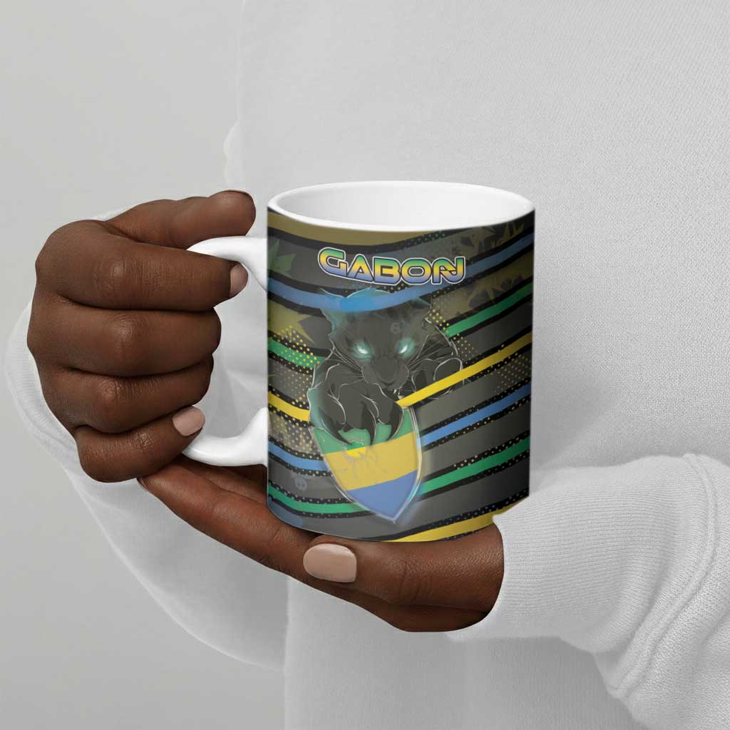 Personalized Gabon Ceramic Mug Panther Strike Striped Style