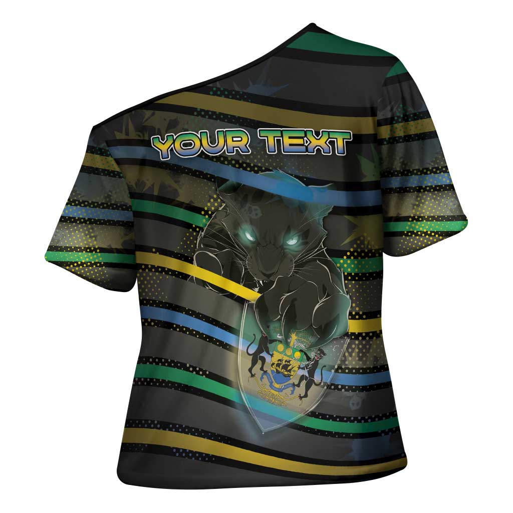Personalized Gabon Cross Shoulder Shirt Panther Strike Striped Style