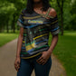 Personalized Gabon Cross Shoulder Shirt Panther Strike Striped Style