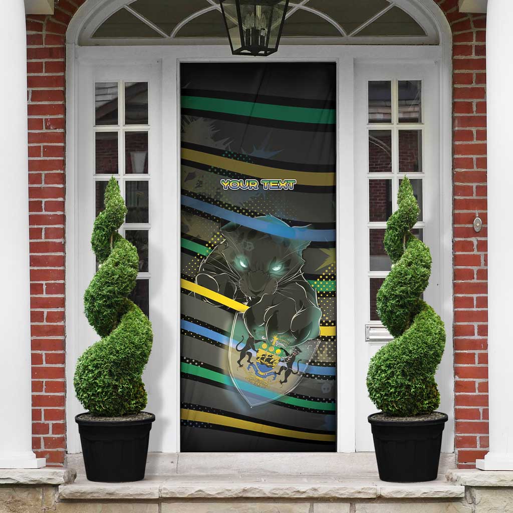 Personalized Gabon Door Cover Panther Strike Striped Style