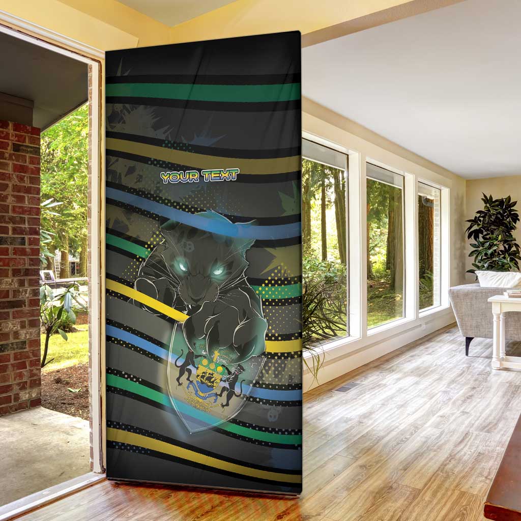 Personalized Gabon Door Cover Panther Strike Striped Style