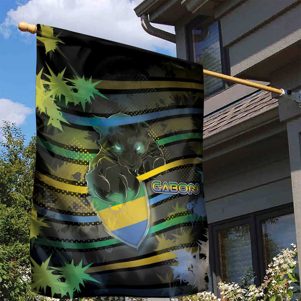 Gabon Garden Flag Panther Strike Striped Style