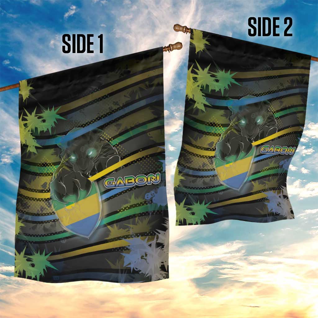 Gabon Garden Flag Panther Strike Striped Style