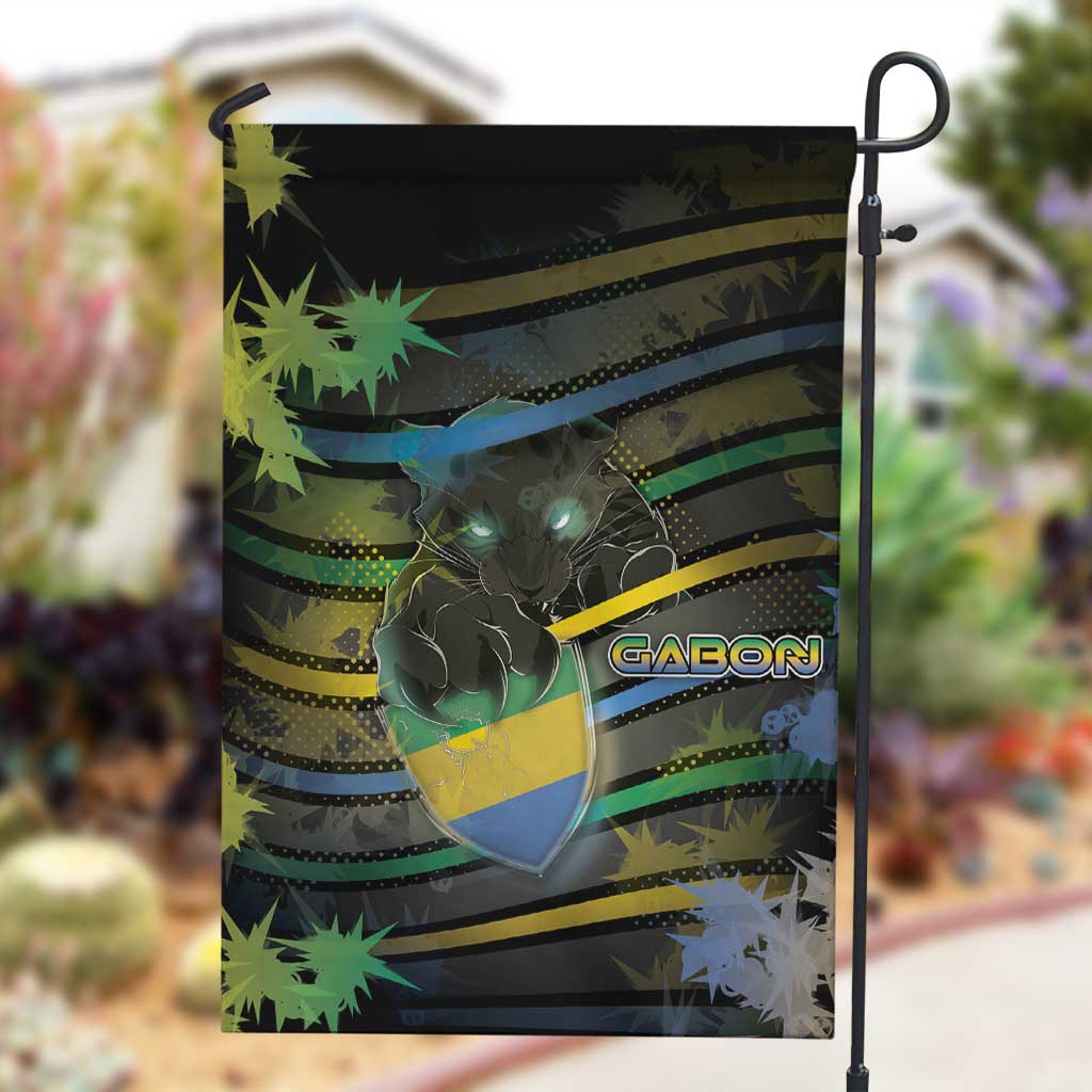Gabon Garden Flag Panther Strike Striped Style