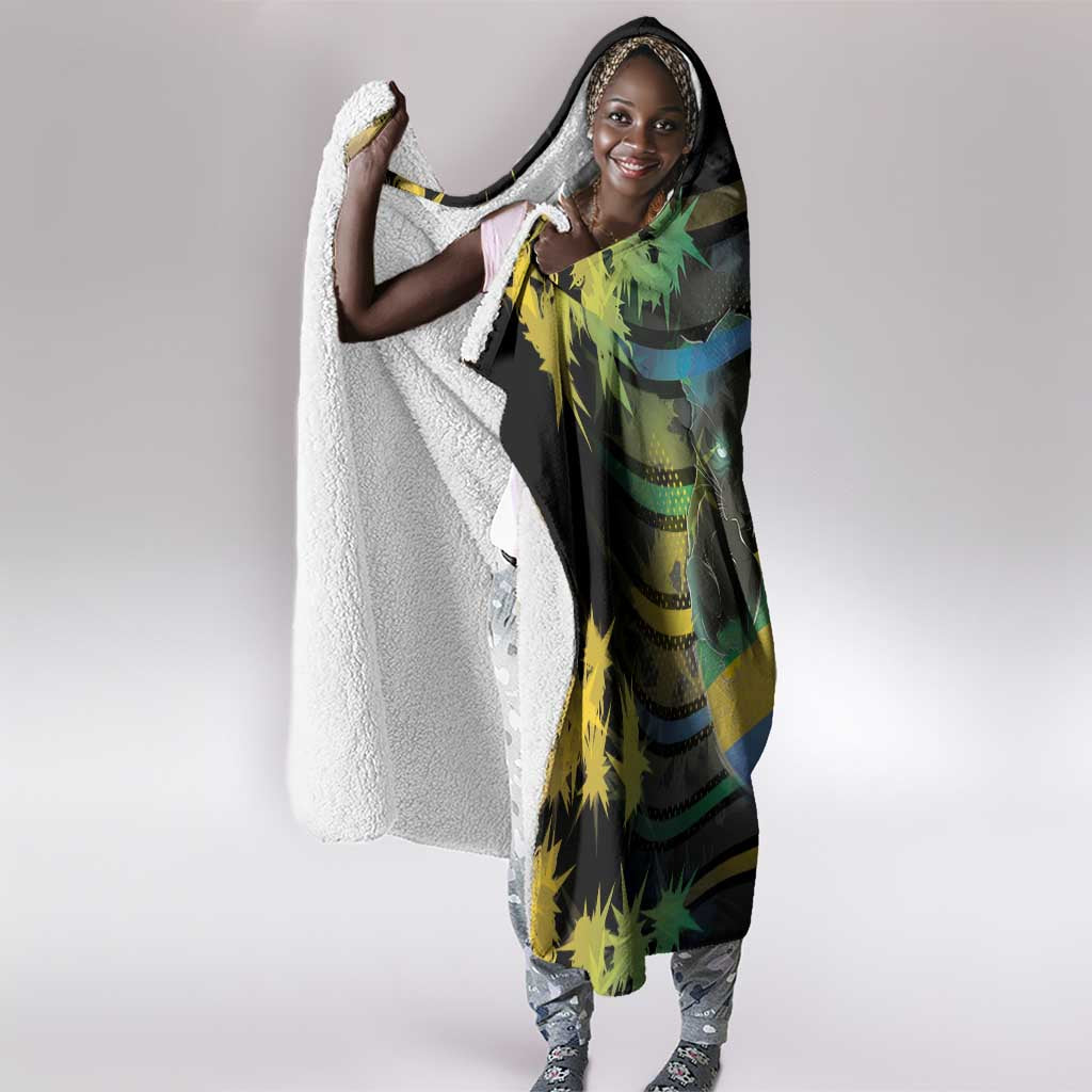 Gabon Hooded Blanket Panther Strike Striped Style