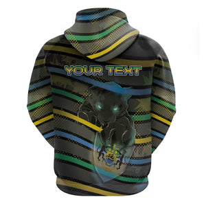 Personalized Gabon Hoodie Panther Strike Striped Style