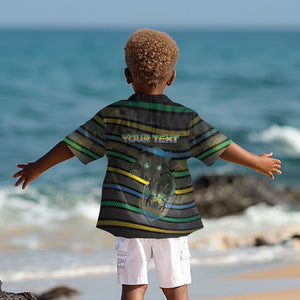 Personalized Gabon Kid Hawaiian Shirt Panther Strike Striped Style