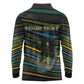 Personalized Gabon Long Sleeve Polo Shirt Panther Strike Striped Style