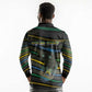 Personalized Gabon Long Sleeve Polo Shirt Panther Strike Striped Style