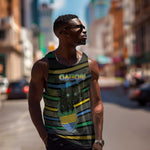 Personalized Gabon Men Tank Top Panther Strike Striped Style