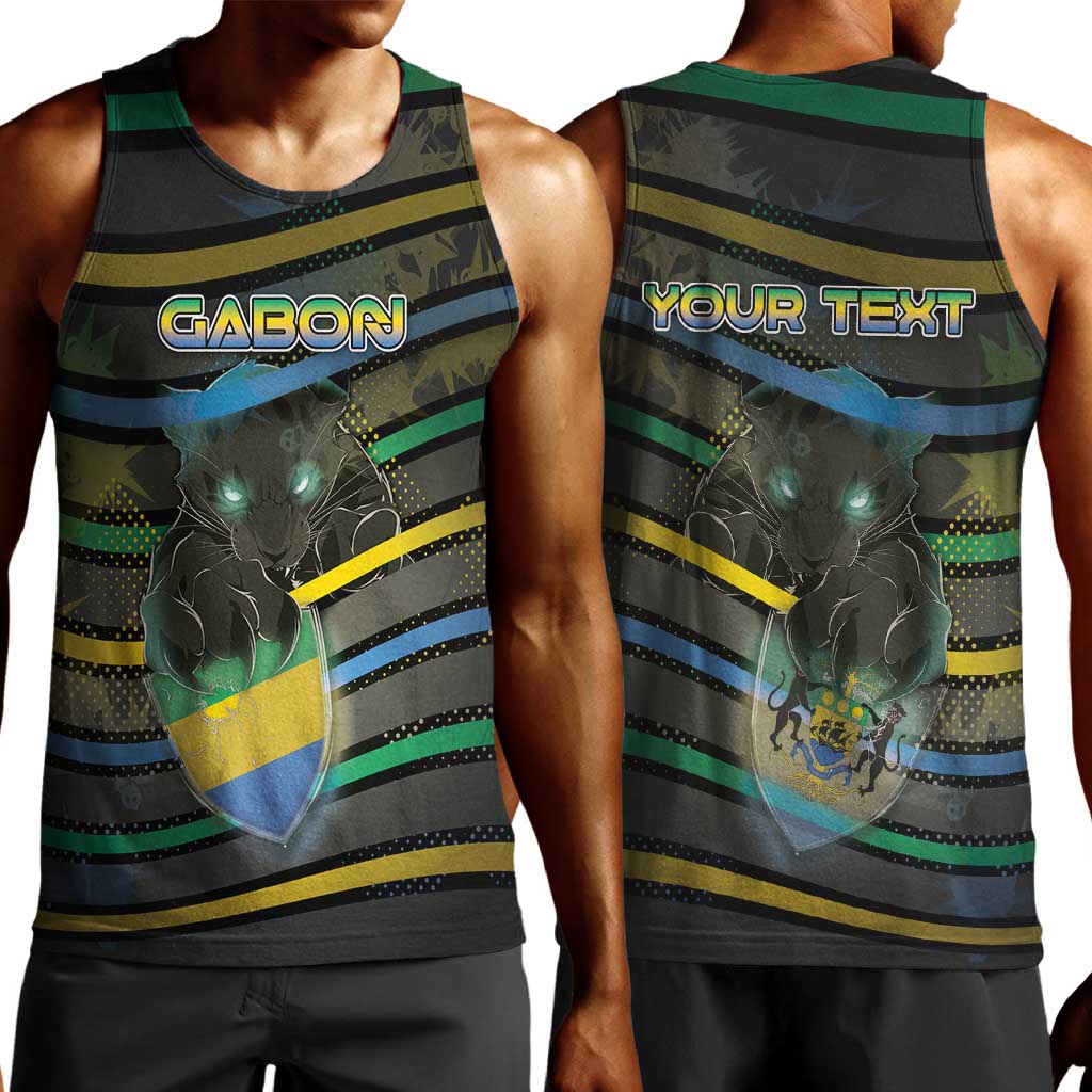 Personalized Gabon Men Tank Top Panther Strike Striped Style