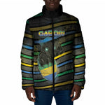 Personalized Gabon Padded Jacket Panther Strike Striped Style