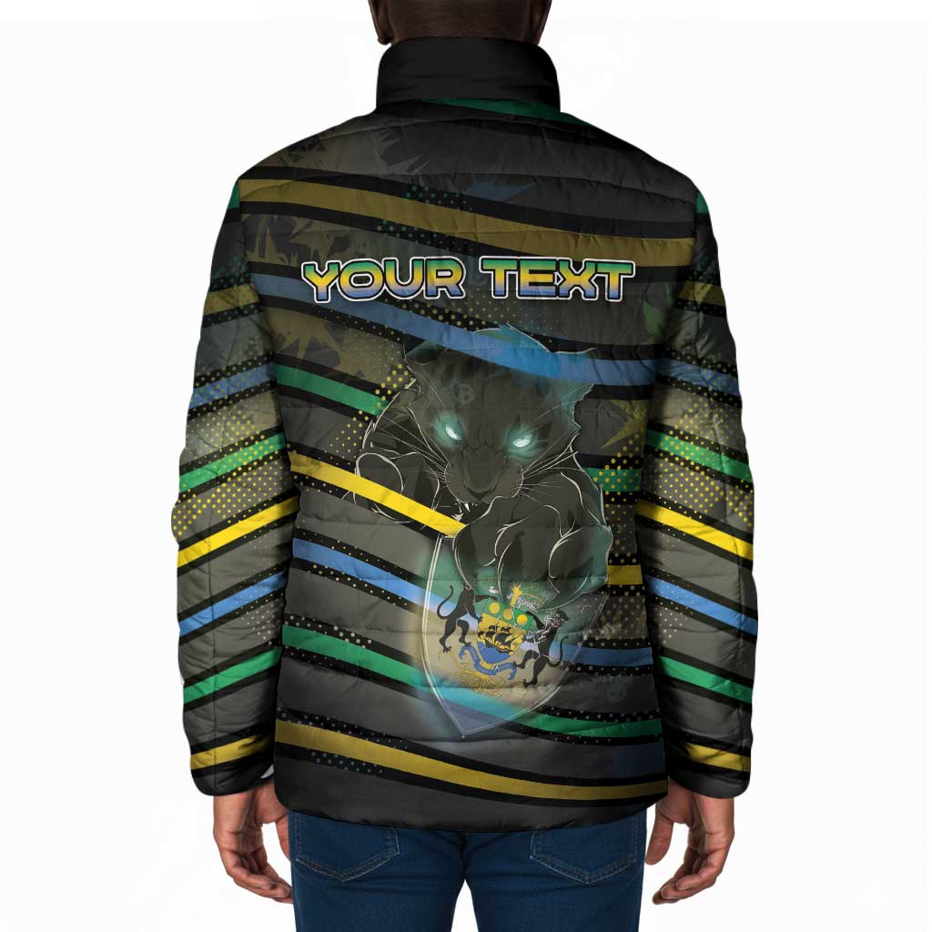 Personalized Gabon Padded Jacket Panther Strike Striped Style