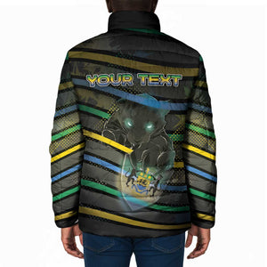 Personalized Gabon Padded Jacket Panther Strike Striped Style