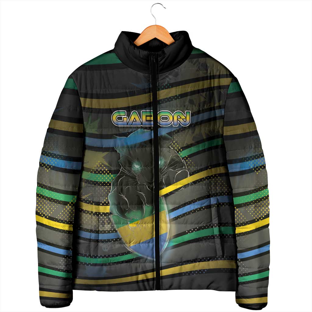 Personalized Gabon Padded Jacket Panther Strike Striped Style
