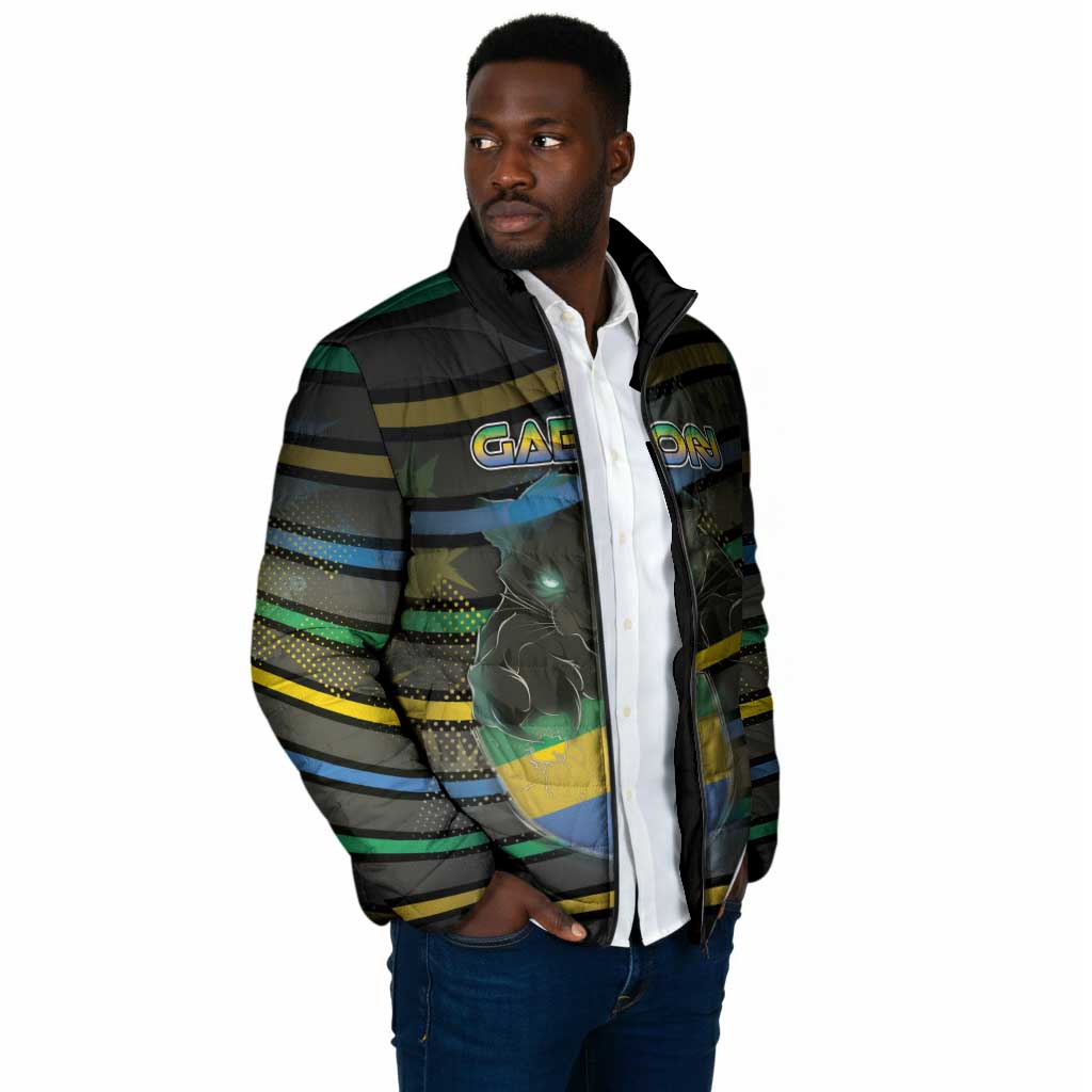 Personalized Gabon Padded Jacket Panther Strike Striped Style
