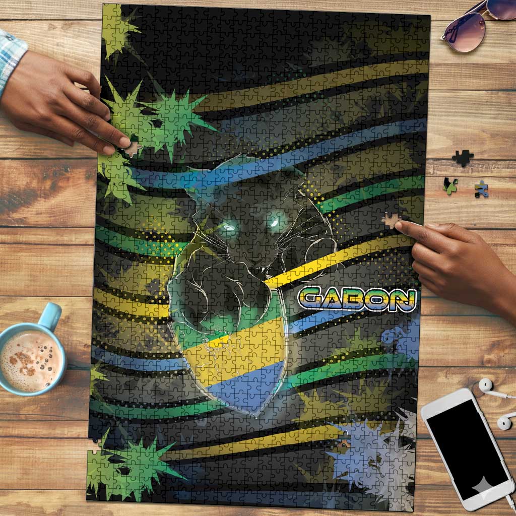 Gabon Puzzle Panther Strike Striped Style