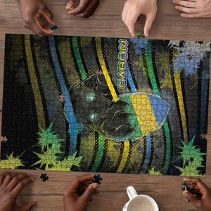 Gabon Puzzle Panther Strike Striped Style