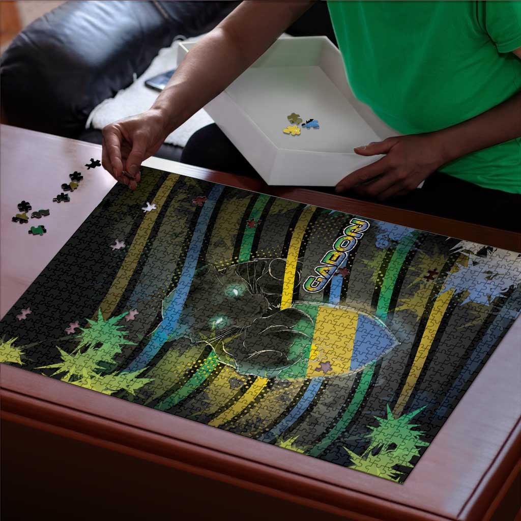 Gabon Puzzle Panther Strike Striped Style