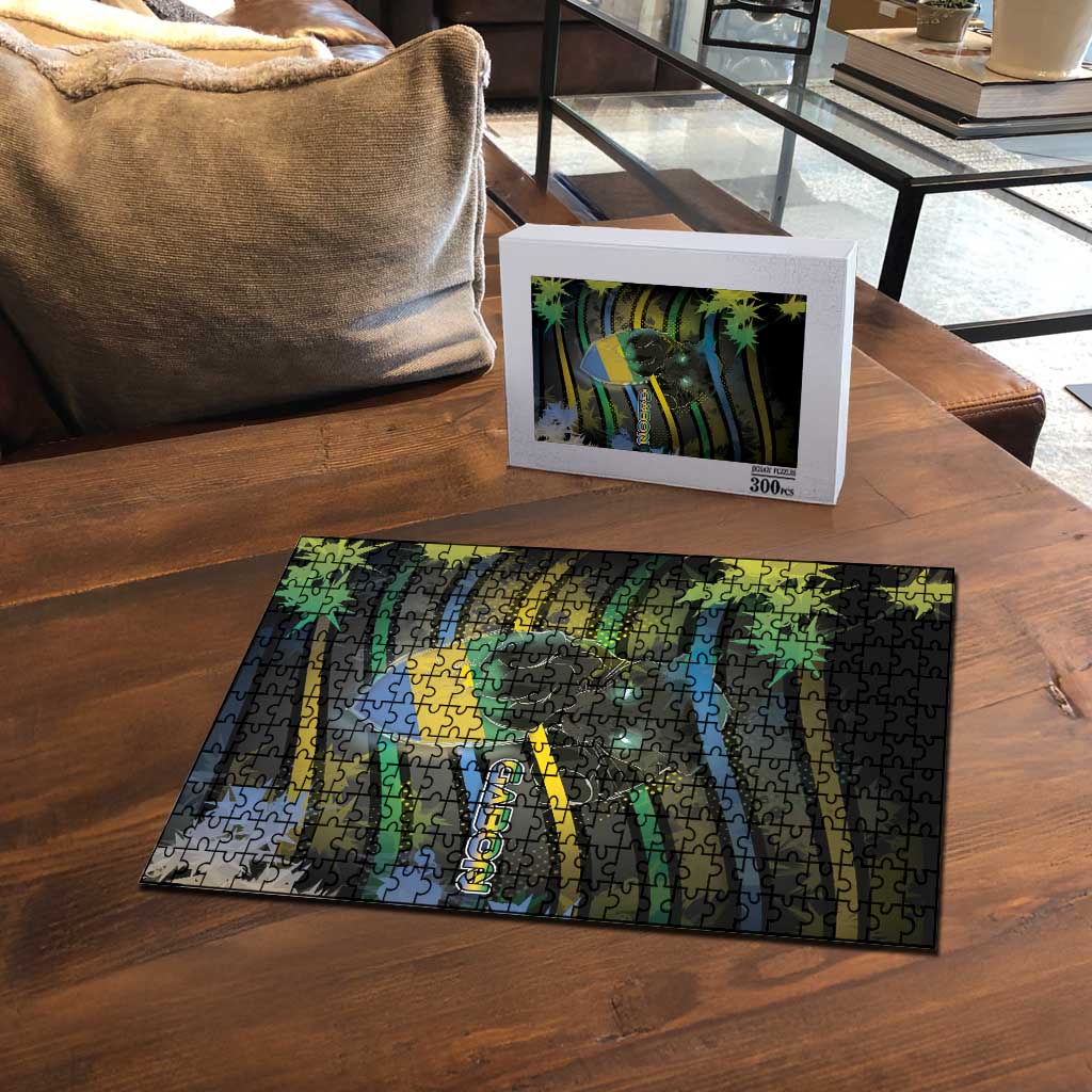 Gabon Puzzle Panther Strike Striped Style